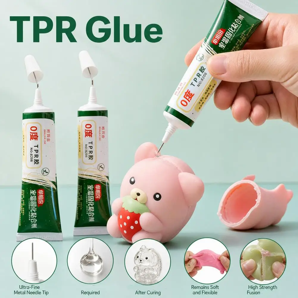 20/60ml TPR Glue for Squishies Toys,Room Temperature Curing Adhesive for Stress Ball Squishies Repairs,DIY Handcraft Studio Glue