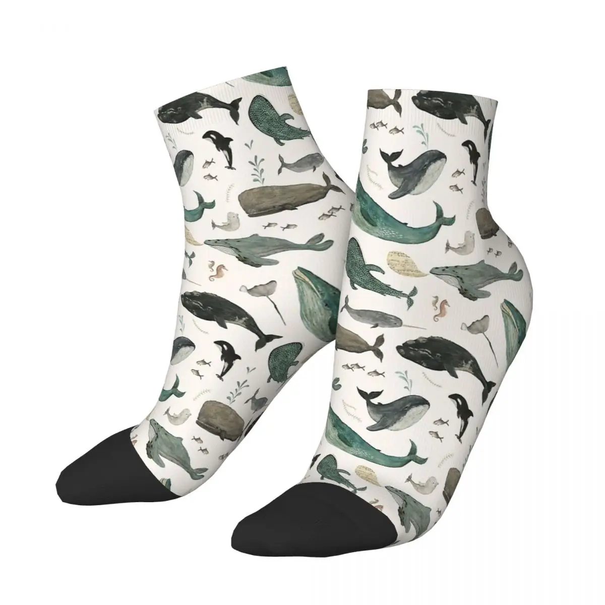 Song Orcinus Orca Whale Dolphin Ankle Socks Male Mens Women Winter Stockings Polyester