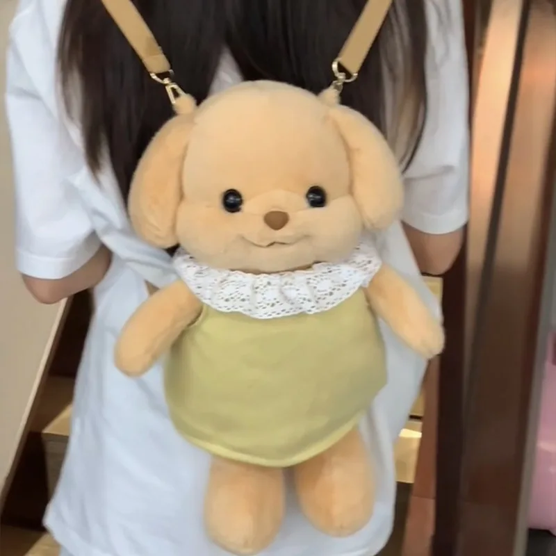 Action figure anime toys Super Cute Sylvanian Poodle Plush Backpack Yellow Puppy Super Cute Plush Toy Gifts For Girlfriend