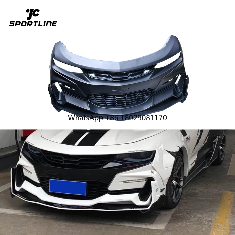 

Transformers Style Body Kit Car Bumper with Front Canards for Chevy Camaro RS SS ZL1 LS LT 16-18