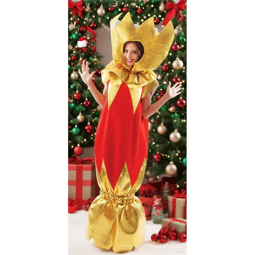 الكبار للجنسين عيد الميلاد زي عيد الميلاد المفرقع الجدة فستان بتصميم حالم عطلة عيد الميلاد تأثيري حلي #3