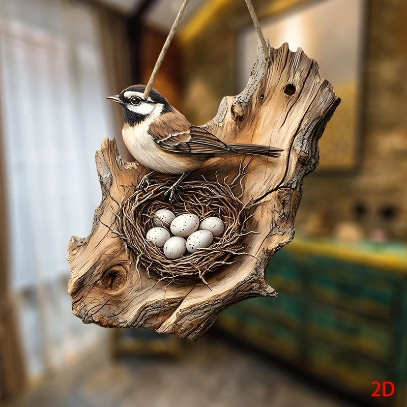 Vintage 2D Holzschild mit Robin-Vogel und Ei, 20 cm, Bauernhaus-Wanddekoration, Garten, Blumen, Vogelmarkt, Veranda, Zuhause, Fotohintergrund