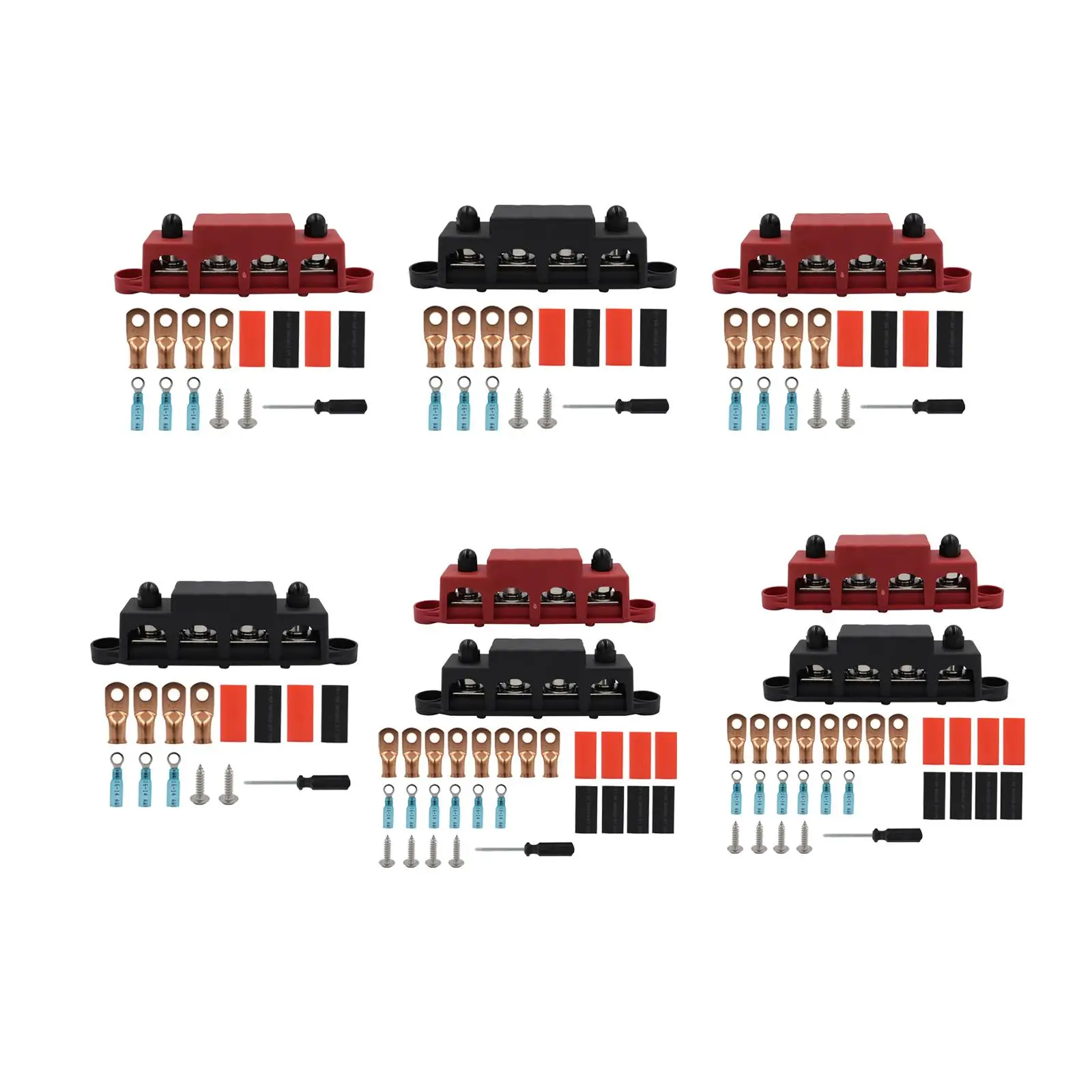 

4 Post Power Distribution Block Bus Bar Terminal Distribution Block with Cover Marine Bus Bar for Boat Car Fine Workmanship