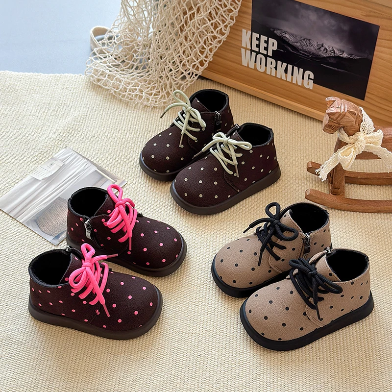 

Autumn Winter Fashionable and Hot-selling Children Causal Thermal Boots Girls Ankle Boots Versatile Zipper Kids Boots Simple