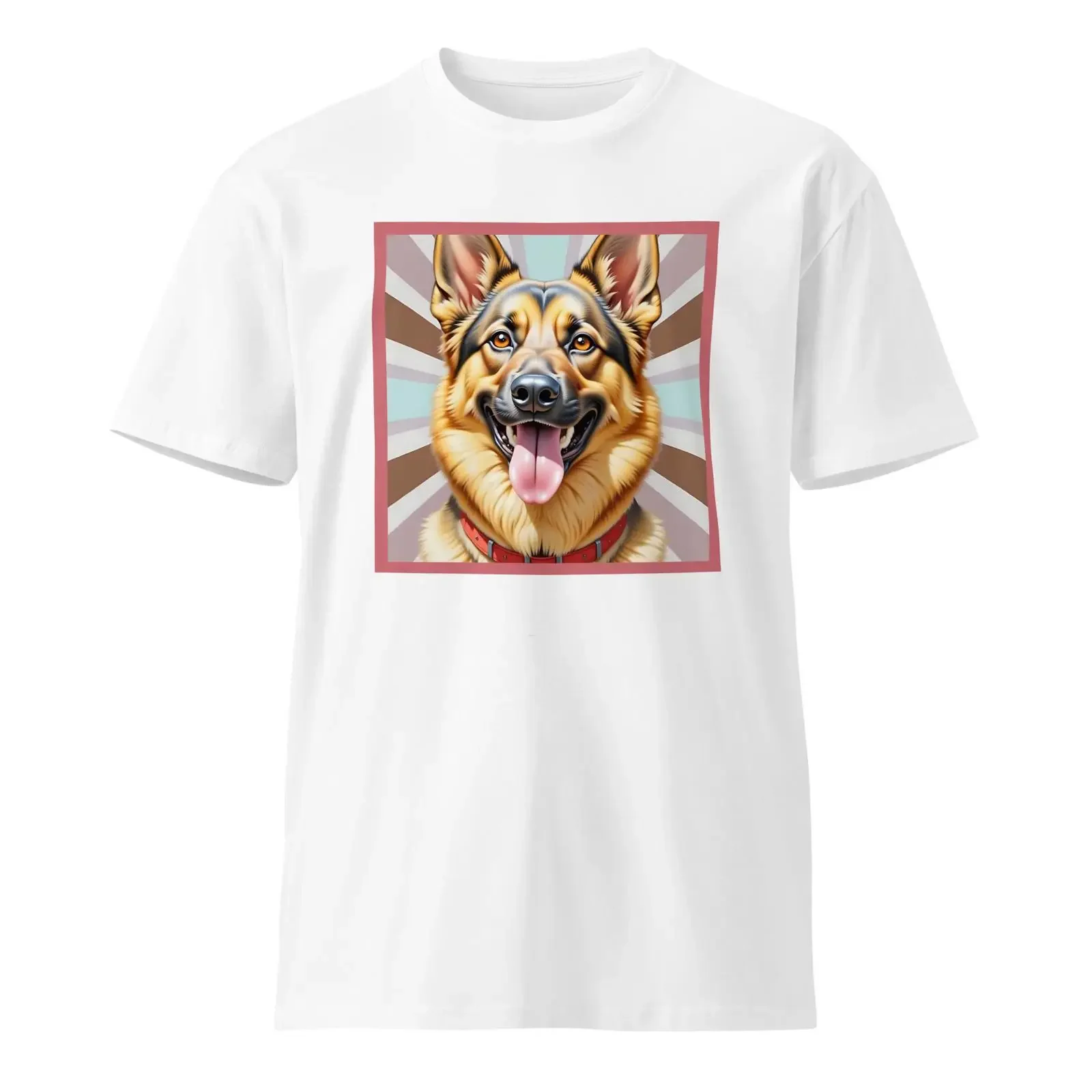 Camiseta de Algodão Pastor Alemão Sheriff of Treat Town Vintage Lavada Confortável Casual Macia Elástica Versátil