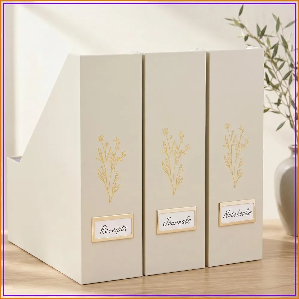 Set of 3 Stylish Magazine Holders for Organization