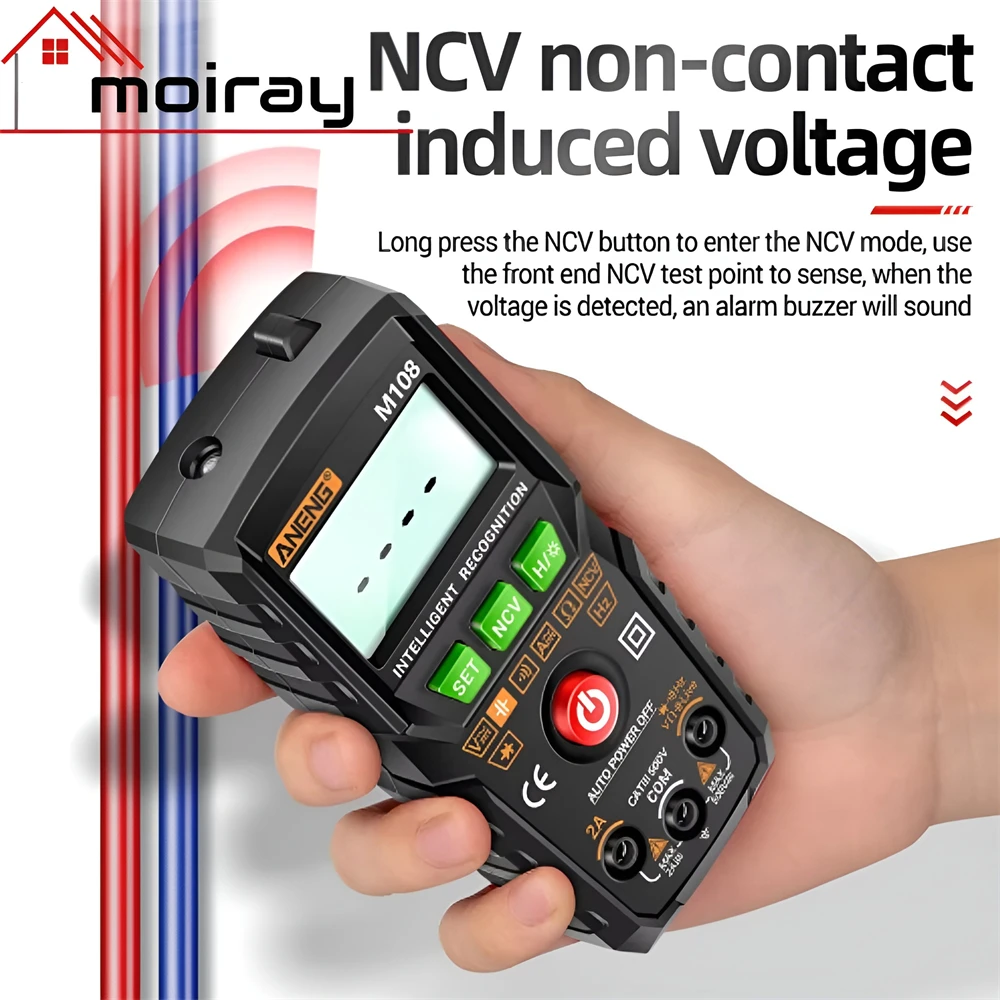 ANENG-MIni multímetro Digital M108, medidor Profesional de instrumentos eléctricos, CA/CC, 4000 cuentas