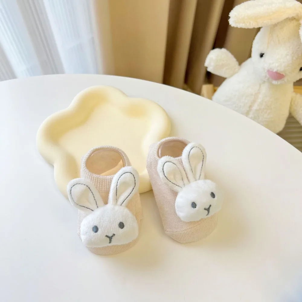 Soft and Skin Friendly Baby Silicone No-slip Floor Socks Cotton Sweat-absorbing and Breathable Cute Bunny Infant Ankle Socks