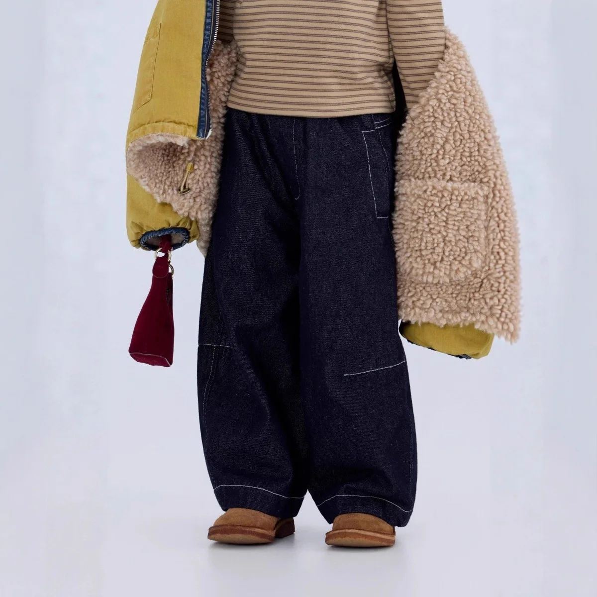 

Джинсы для маленьких девочек, новые зимние синие утепленные джинсовые штаны для маленьких девочек, универсальные свободные детские теплые штаны с эластичной резинкой на талии