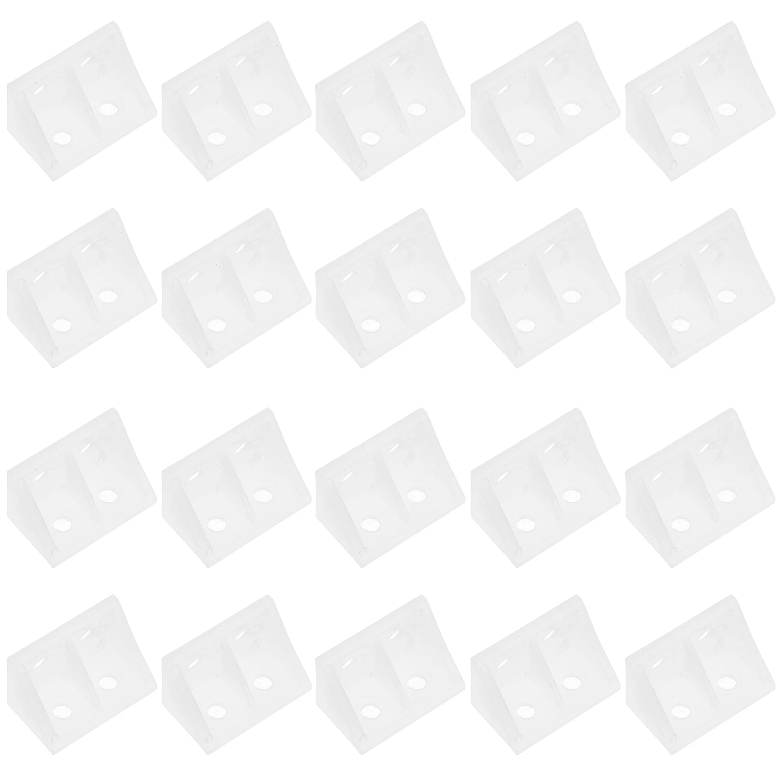 

20pcs Plastic Corner Braces 4 Hole Angle Board Holder Shelf Support Bracket For Home Drawers Cabinet Windows Furniture Easy