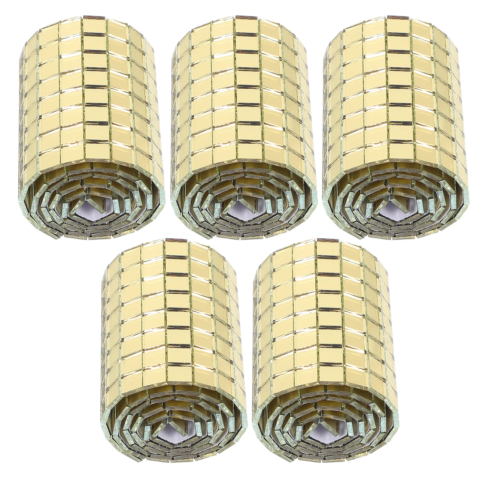 

5Pcs DIY Mirror Wall Stickers Mosaic Glass Tiles Self-Stick Decorative Panels for Indoor Home Bathroom Wall Decoration