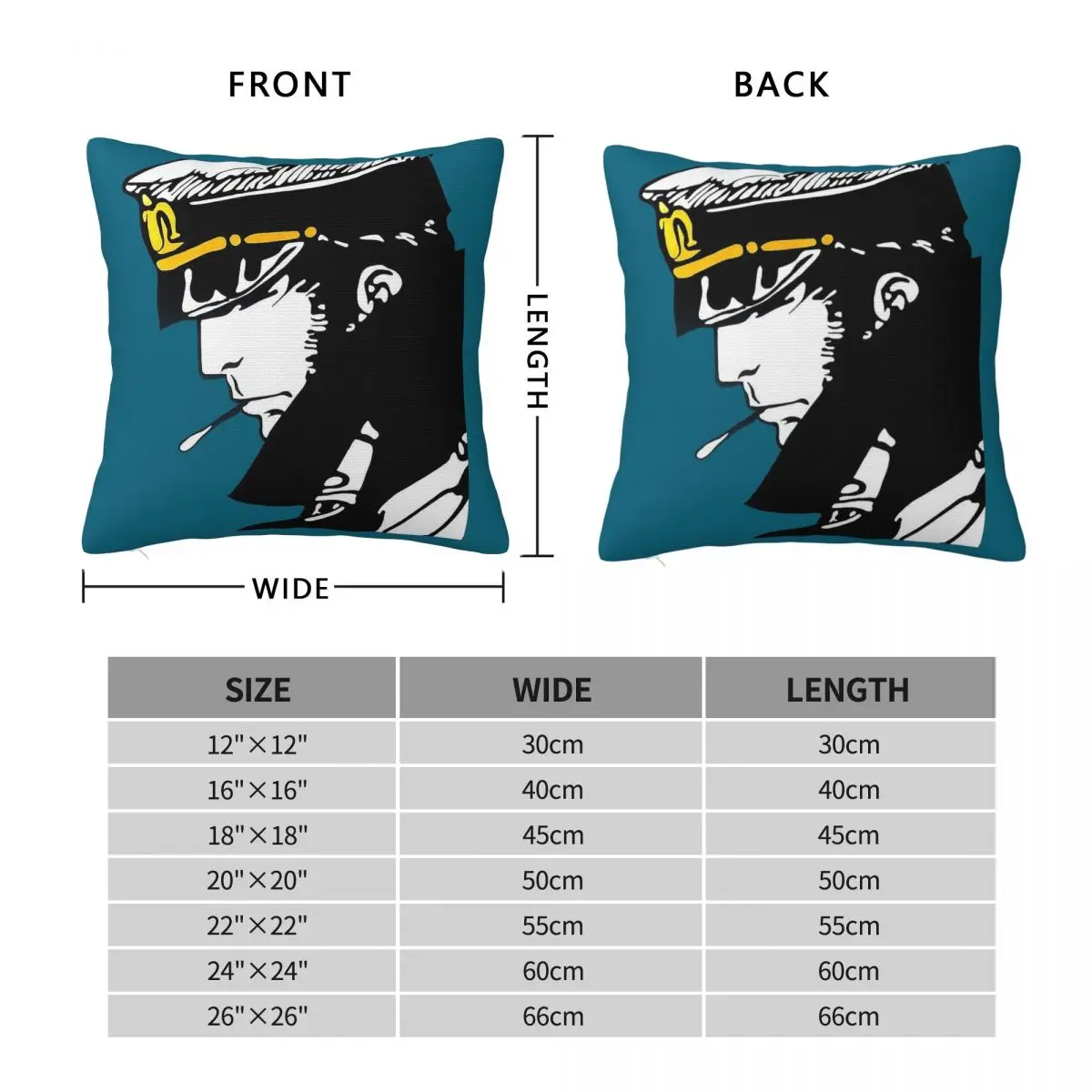 Corto Maltese Hugo Pratt Square Pillowcase Polyester Linen Velvet Printed Zip Decor Pillow Case Room Cushion Cover 45x45