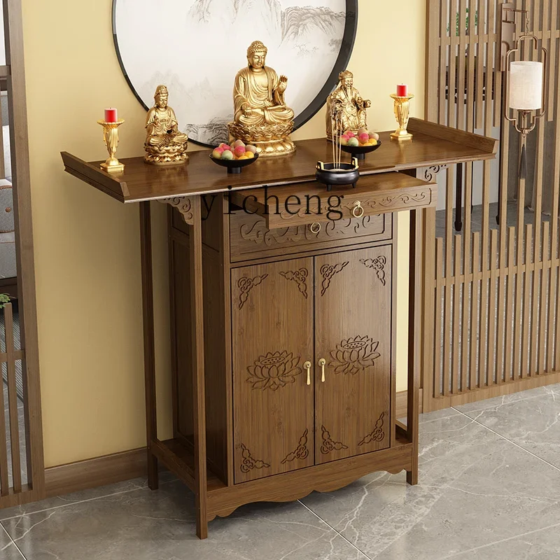 New Chinese Table Incense Case Offering Tai Buddha Statue Shrine Fotai feng shui