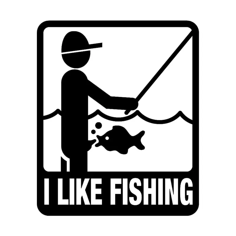 Interesting Stickers  I Like Fishing Car and Motorcycle Stickers Personalized Stickers Waterproof and Sunscreen Car Decor