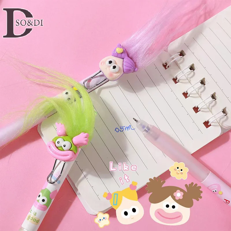 1Pc Cartoon Explosie Haar Worst Mond Pop Gel Pen Creatieve Mooie Sneldrogende Pennen School Officel Benodigdheden Briefpapier