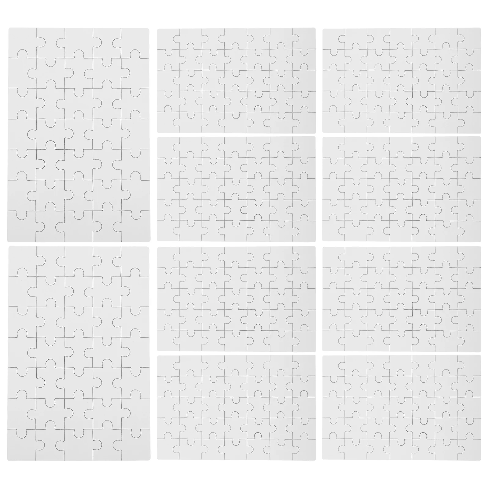 

10 Sheets DIY Blank Puzzle Clear All White Heat Vinyl Sublimation Jigsaw Puzzles Cognitive Plaything