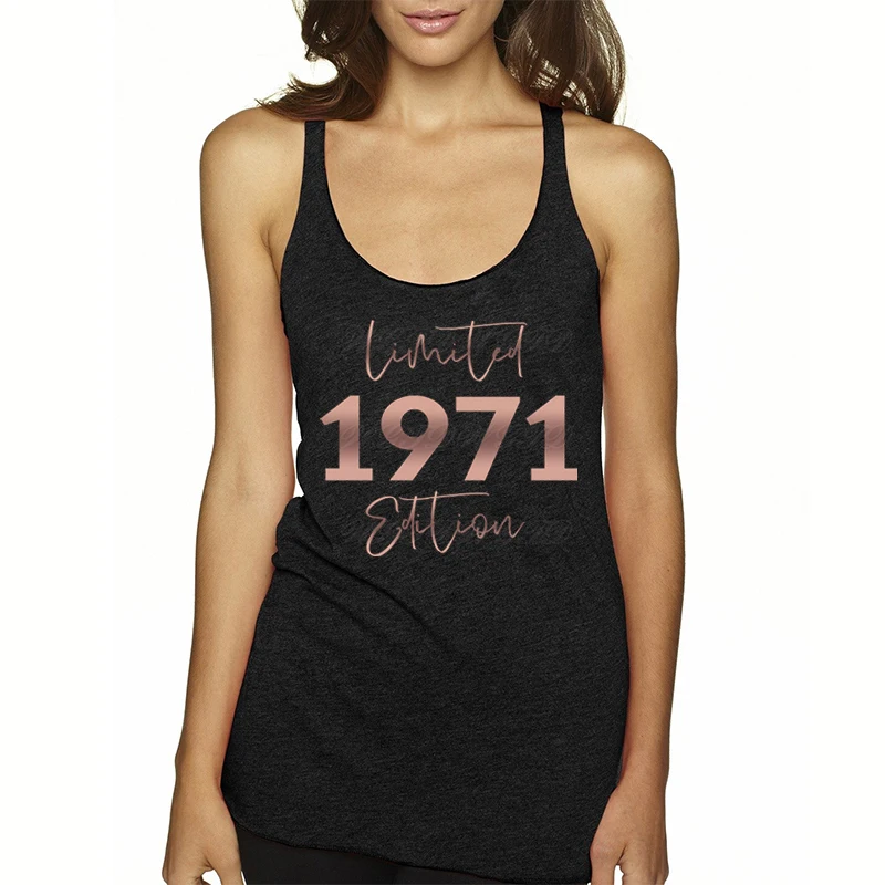 Ladies Limited Edition 1970 To 1979 Tank Top Women's Birthday Gift Summer Sexy Tops Summer Travel 54 Years Old Racerback Tanks