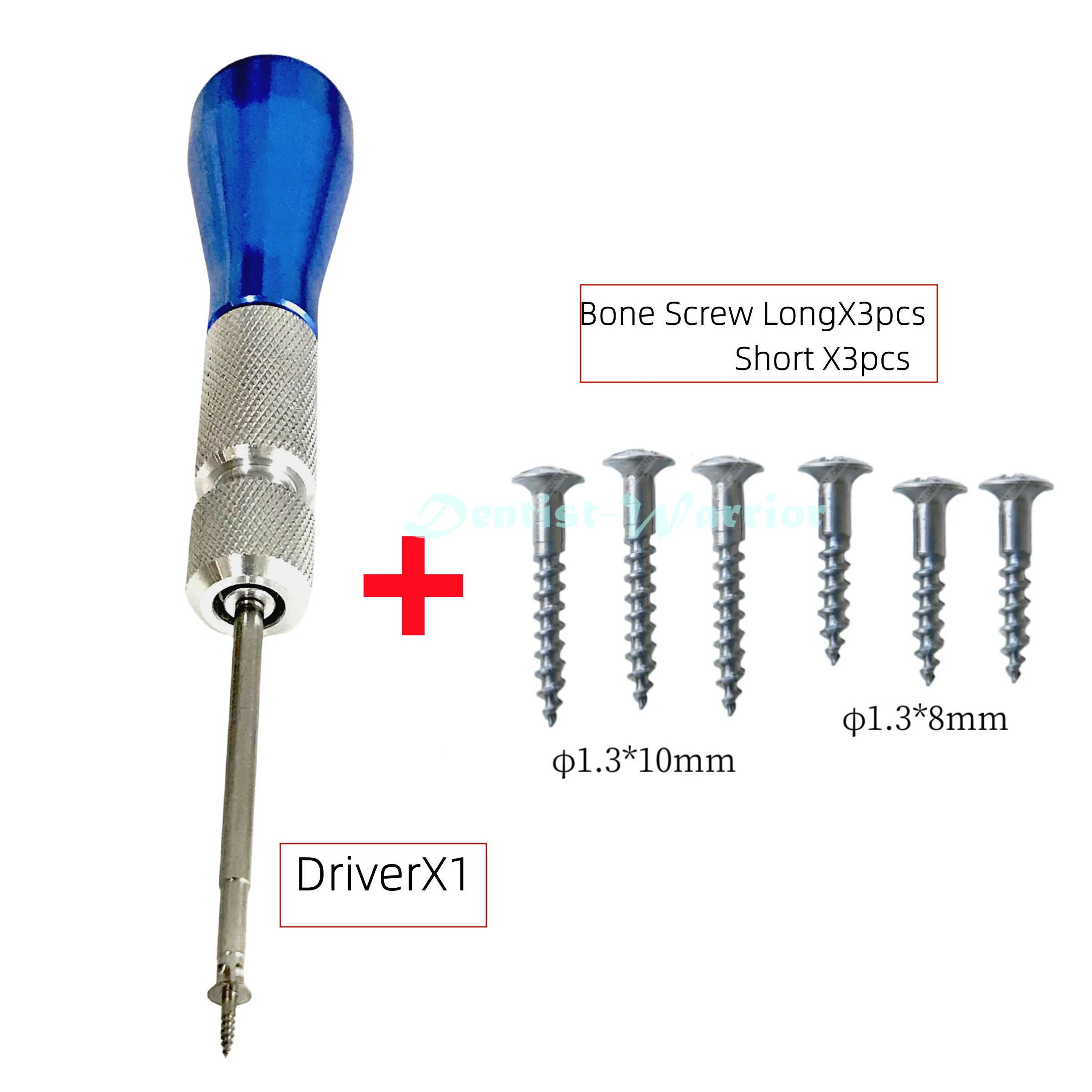 

Dental GBR Bone Tack Pins Membrane Tacks Guided Bone Tent Screw Tenting Screws Driver X1 ScrewX6pcs