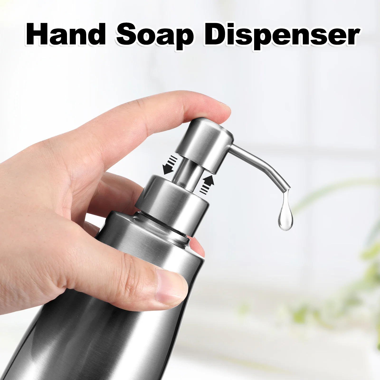 

Дозатор для мыла из нержавеющей стали для кухни, ванной комнаты, лосьон для душа, жидкий мытье рук, мытье тела, многоразовый, современный дизайн