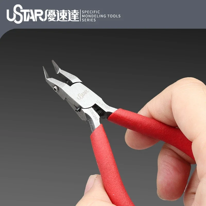 Ustar UA-91590 Single Edge Curved Pliers Scissors Assembly Model Tools for Military Model Craft Tools DIY Special-shaped Nippers