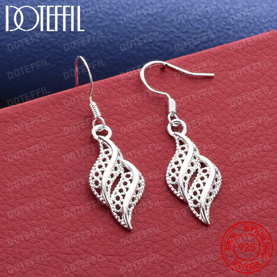 Exquisite 925 Silver Spiral Openwork Earrings – Stylish Accessories for Weddings and Parties