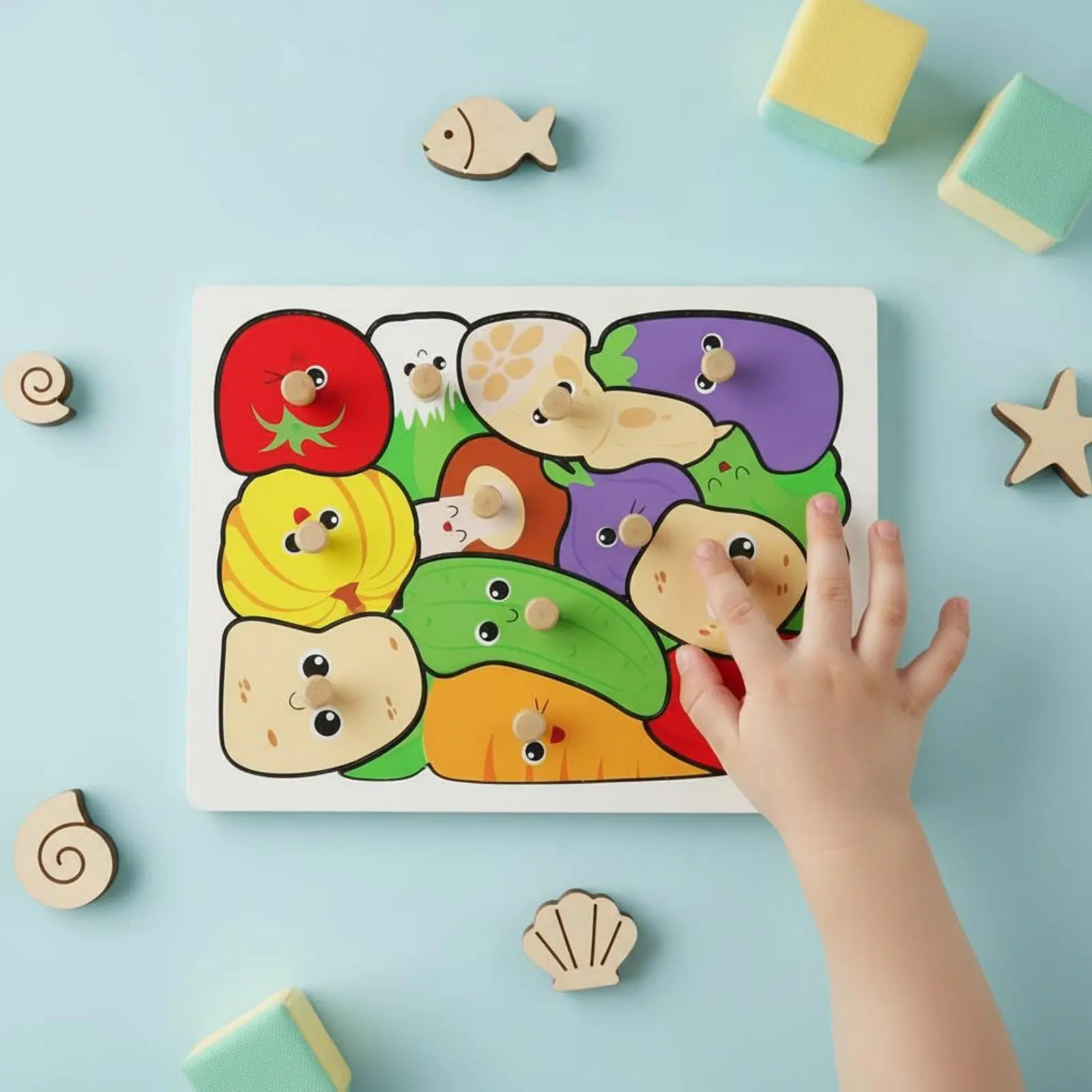 

Набор развивающих игрушек-пазлов с различными темами для раннего обучения и развития мелкой моторики у малышей