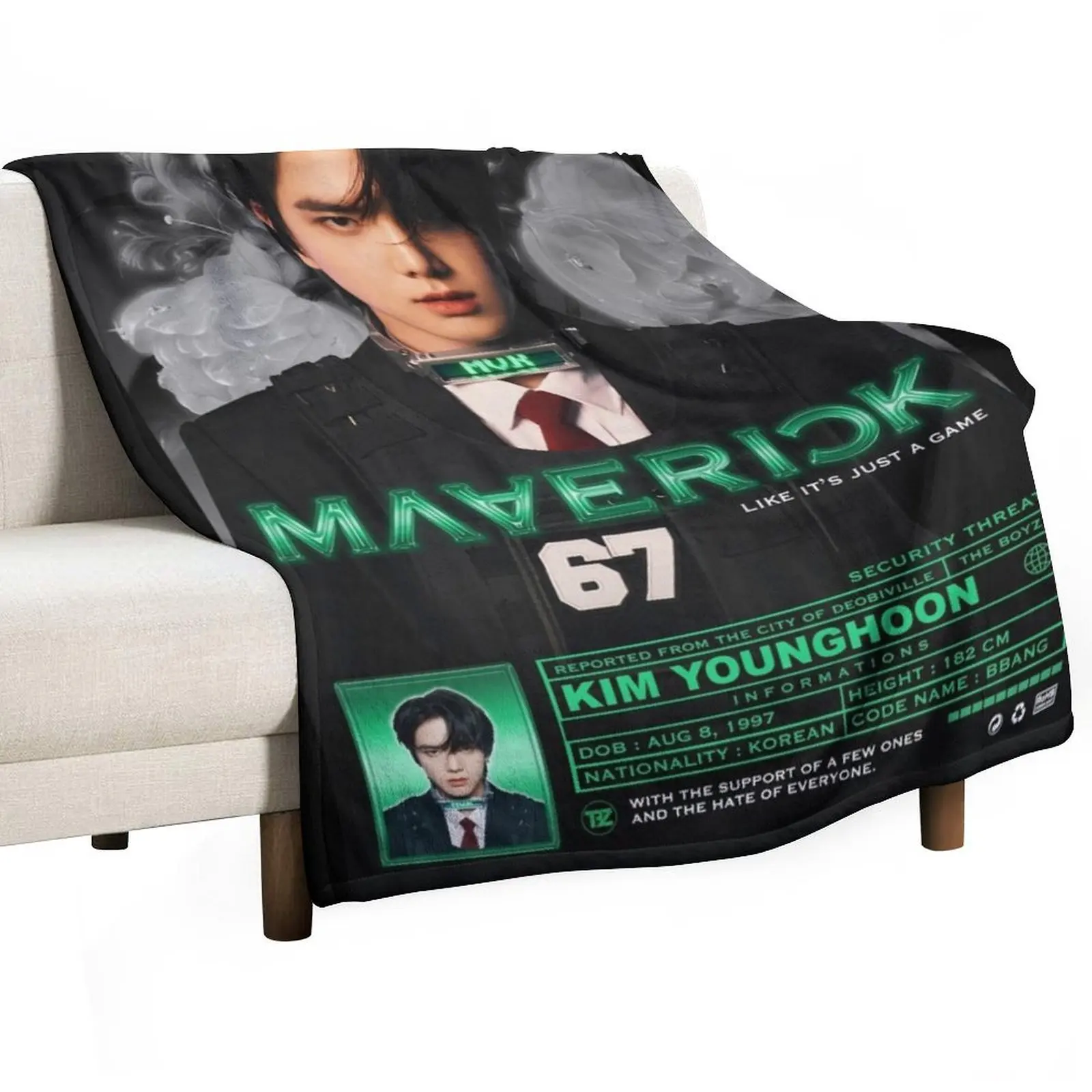 

Kim Younghoon Maverick ! [The Boyz] Throw Blanket Soft Plush Blanket as Housewarming Gift