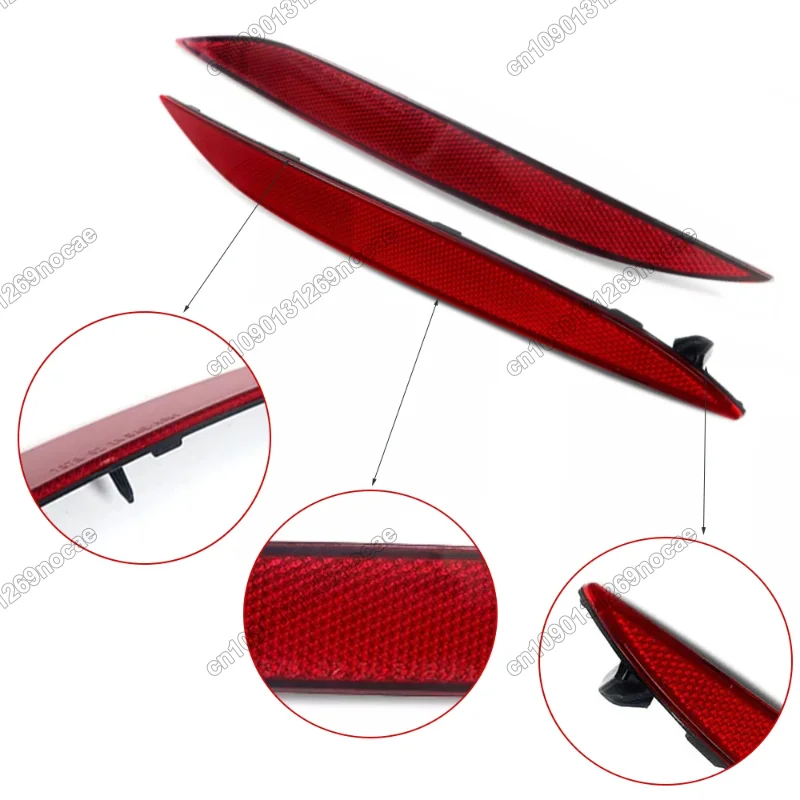 Red Rear Bumper Reflector Warning Reflective Strips For Tesla Model X 2016-2023 Left 1034342-00-C Right 1034343-00-C Replacement
