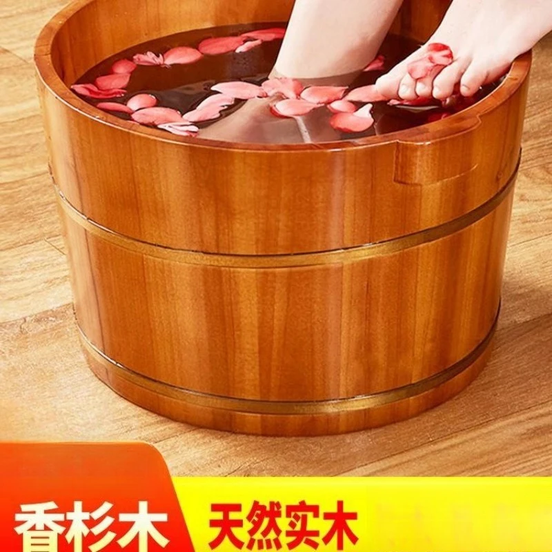 Wooden Foot Soaking Tub For Household Use, Calf Height Wood Foot Basin Portable Spa Foot Bath Bucket For Home Relaxation