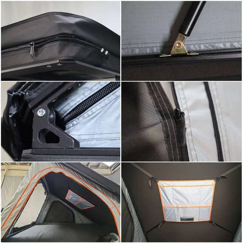 Explore Unknown All-Weather 4 X 4 Black Top Ultra Light Tent On Roof Of The Car