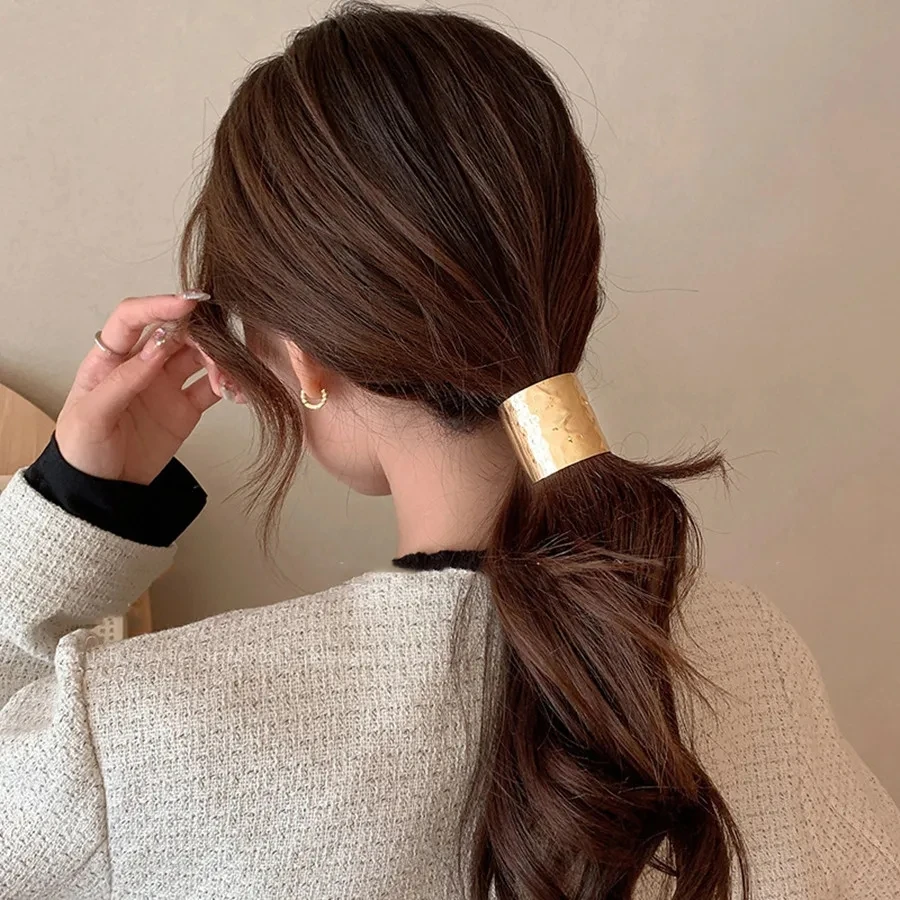 2024 new Korean Low Ponytail Holder Buckle Trendy Retro Metal Advanced Punk Clips Hair Accessories for Women Headwear wholesale