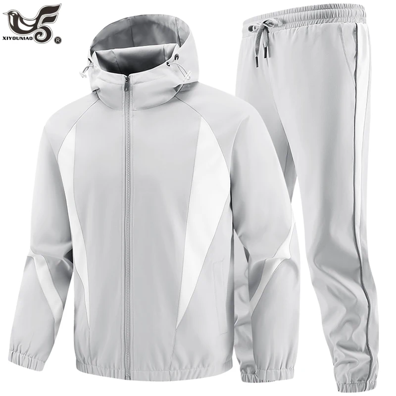 

Mens Tracksuit Sets Zipper Hoodie with Joggers Athletic Sportswear Gym Workout Outfit Urban Casual Autumn Training Sports Suits