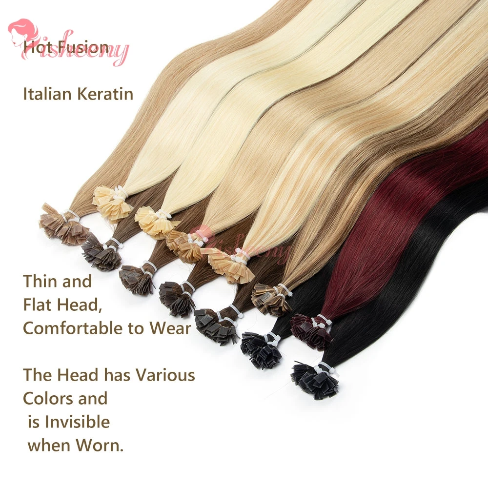 الانصهار الكيراتين طرف مسطح وصلات شعر بشري حقيقي طبيعي مستقيم قبل المستعبدين الشعر على كاسبل 50 فروع/حزمة خفيفة الوزن 30 جرام