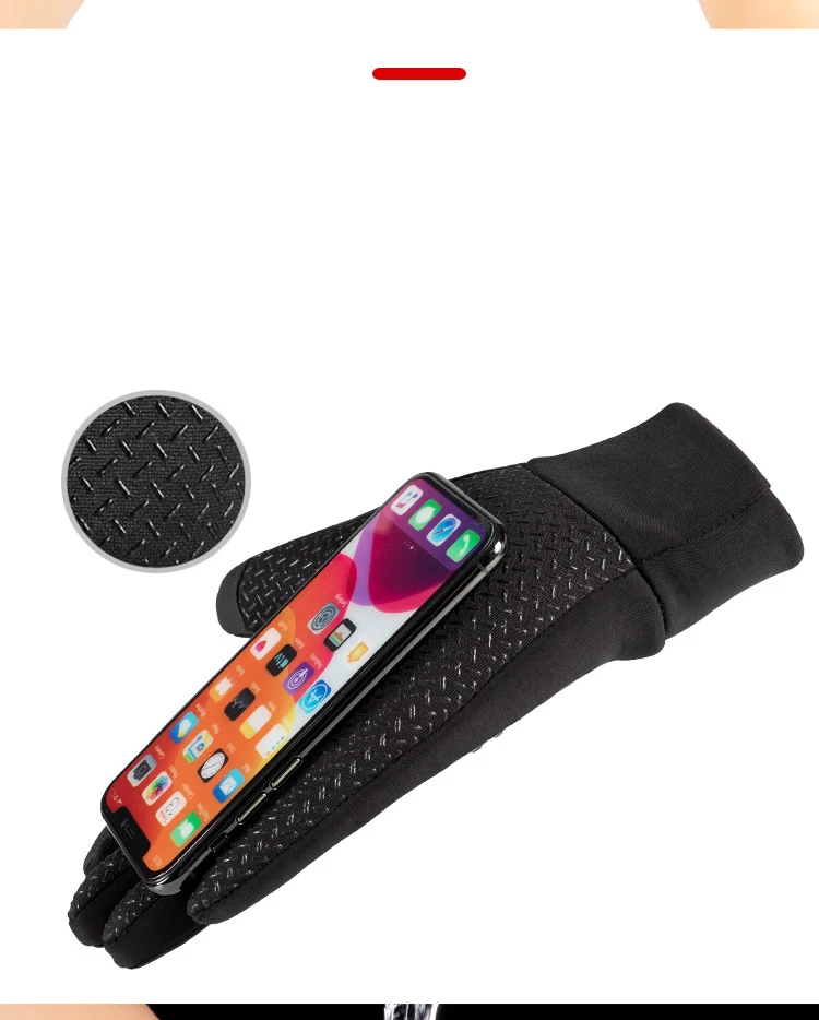 Winter-Fahrradhandschuhe für Herren, Motorrad, Wandern, Touchscreen-Handschuhe, rutschfest, wasserabweisend, winddicht, Outdoor-Thermohandschuhe – Detail 4