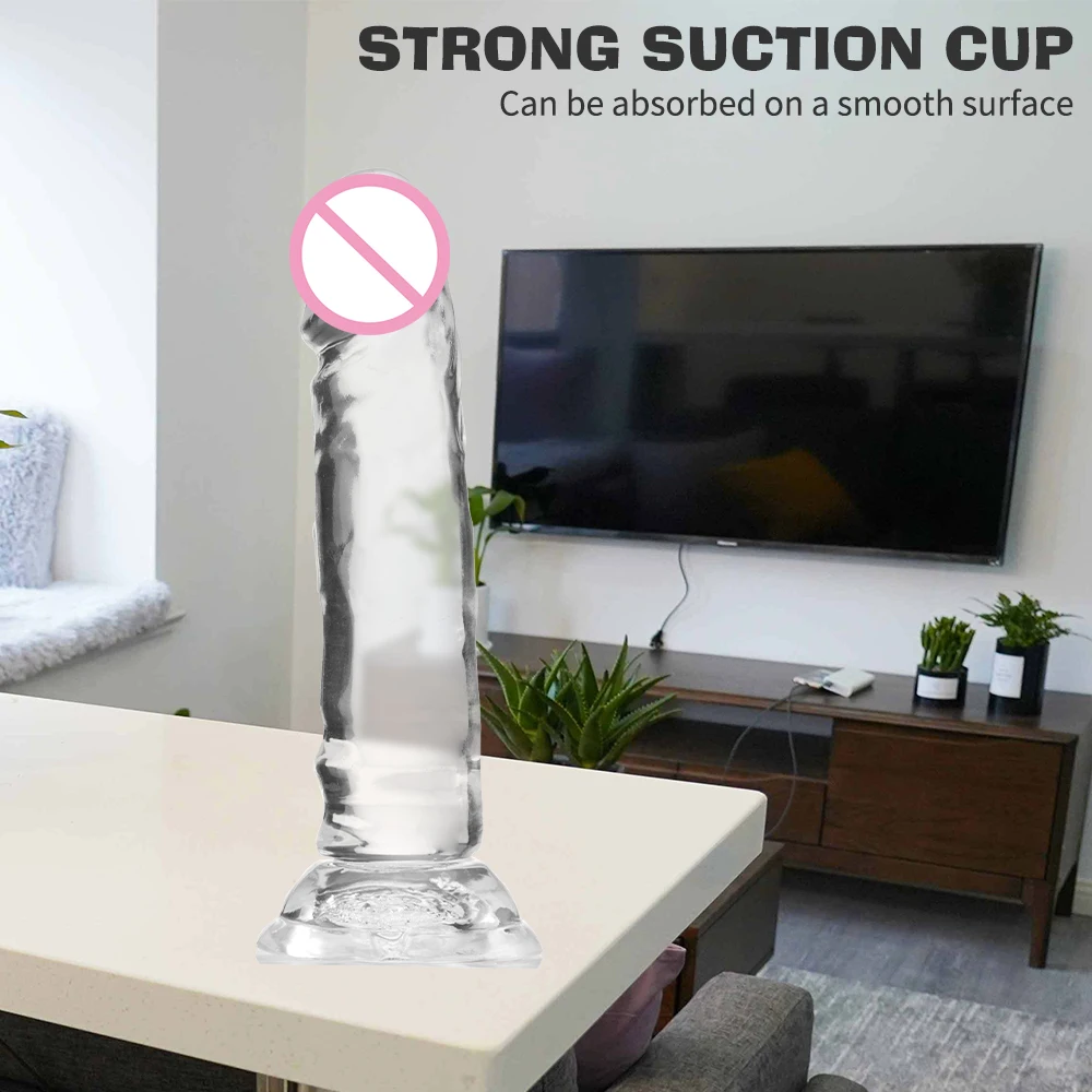 Transparent Jelly Dildo Realistic Penis with Strong Suction Cup Female Masturbator Adult Products Erotic Sex Toys for Couple