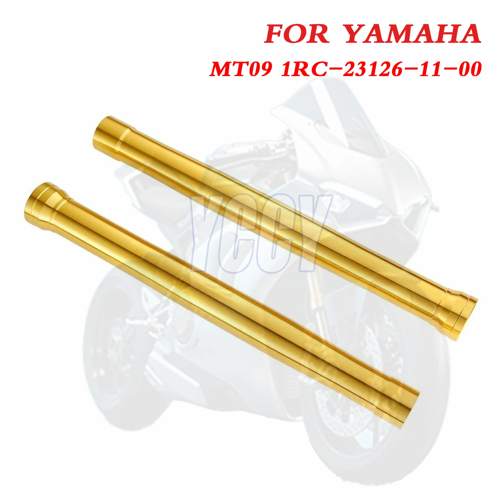 1RC-23126-11-00 540mm 2× Motorcycle Outer Front Gold Fork Tubes For Yamaha MT09 MT-09 MT 2014-2020 Front Fork Pipes 1RC231261100