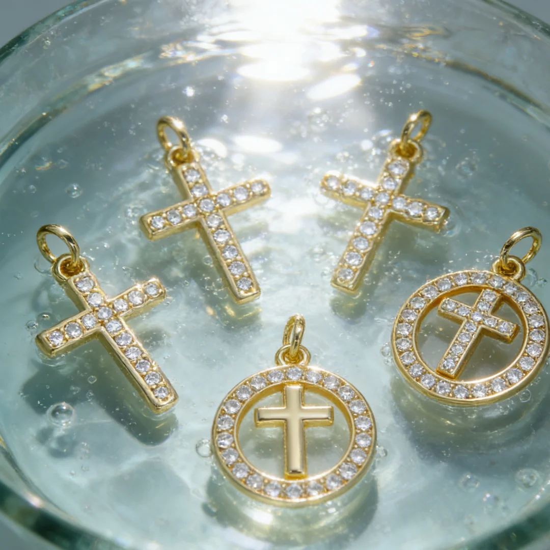 

10 шт. латунных подвесок-крестиков с цирконом, блестящих, в религиозном стиле, полыхающих, для самостоятельного изготовления ювелирных изделий, аксессуаров, ожерелий, браслетов, для мужчин и женщин