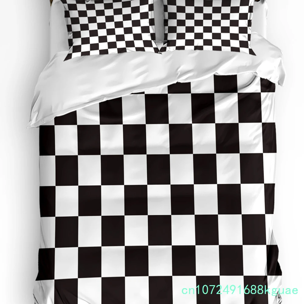 3pcs Bedding Set Pink Plaid Home Textile Duvet Cover Pillow Case Boy Kid Teen Girl Bedding Covers Set