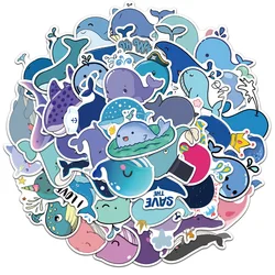 10/30/50pcs Cute Whale Cartoon Children Stickers For Toy Luggage Laptop Ipad Skateboard  Phone Notebook Stickers Wholesale