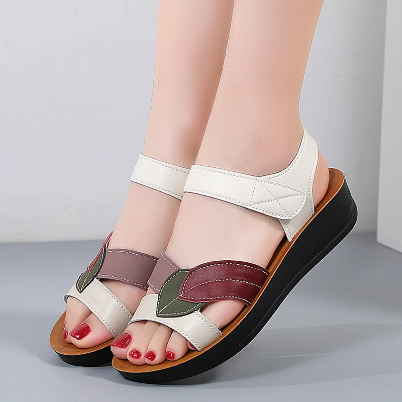 2024 Big Size Casual Soft Breathable PU Sandals Shoes For Women Wedges Platform Chaussure Femme Ladies Trainers Zapatos Mujer