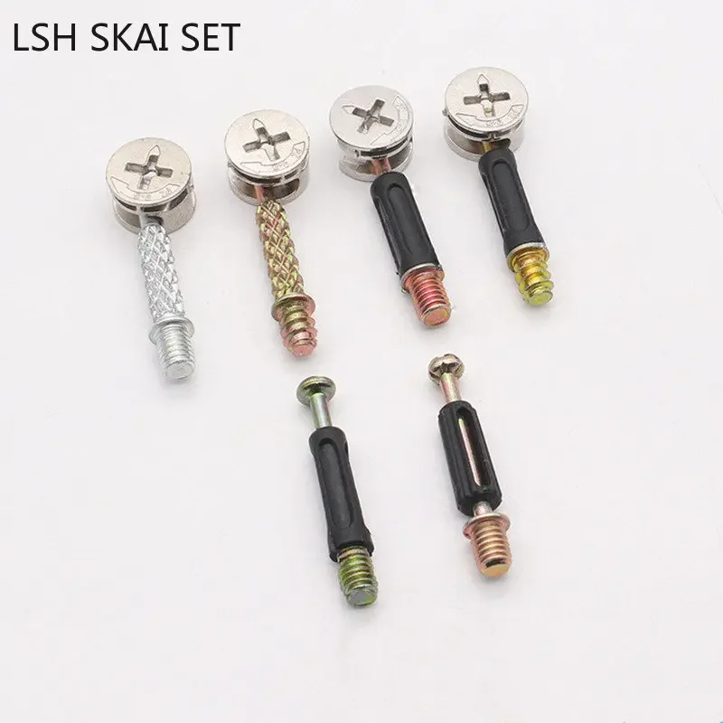 20pcs/lot Three In One Screw Furniture Connector Fixer Eccentric Wheel Nut Set Kitchen Cabinet Desk Link Hardware Tools