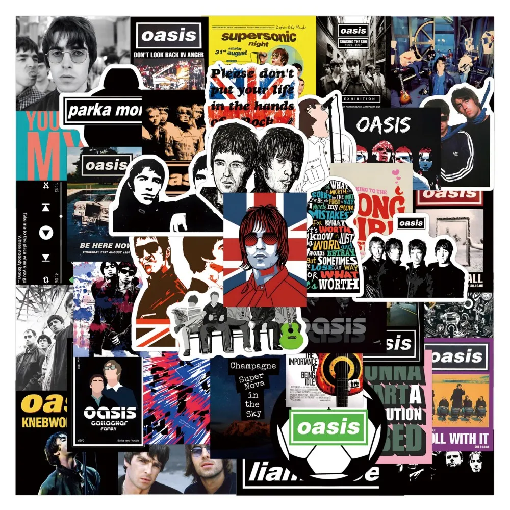 50 New KPOP Rap Hip Hop Rock Oasis Music Singer Theme Party Liam Gallagher Graffiti Stickers Festival Gifts
