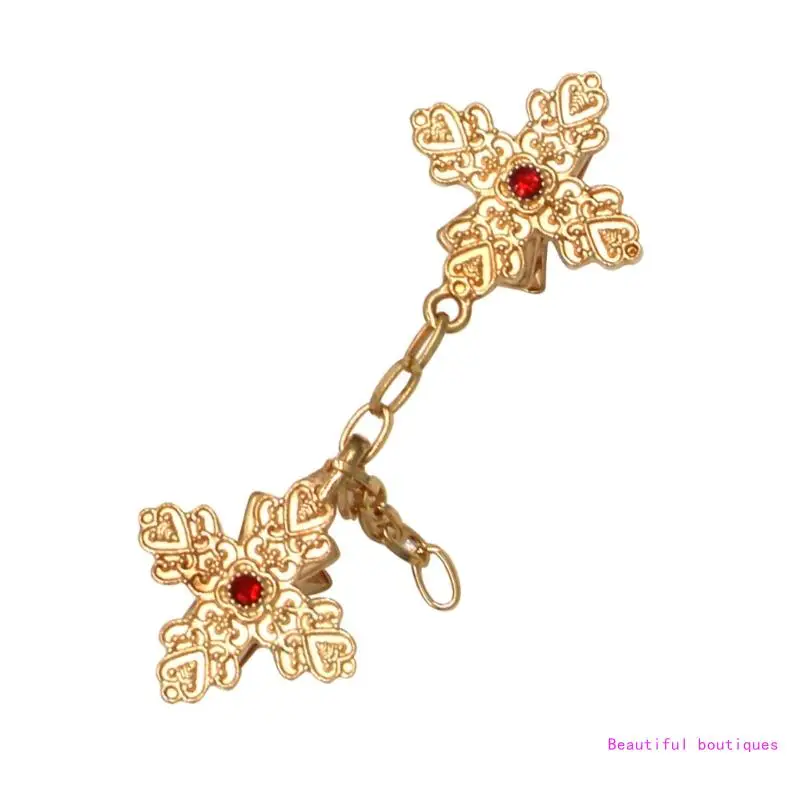 Sweater Clip and Scarf Clip, Vintage Dress Clips Back Cinches Clip for Clothing, Shawl Clasps,Fasteners Buckle DropShip view 3