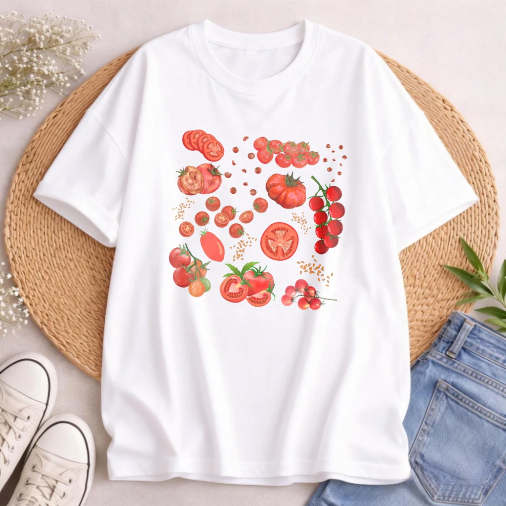 Tomato Shirt Fruit Shirt Botanical Shirt Cottagecore Clothing Vegan Tops Garden Clothes Vegetable Tees Aesthetic Clothes