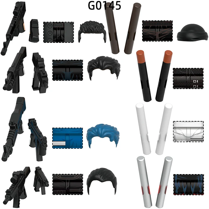 

The G0145 Stick Action Figures Weapons Pants Hair Parts Model Blocks MOC Bricks Set Gifts Toys
