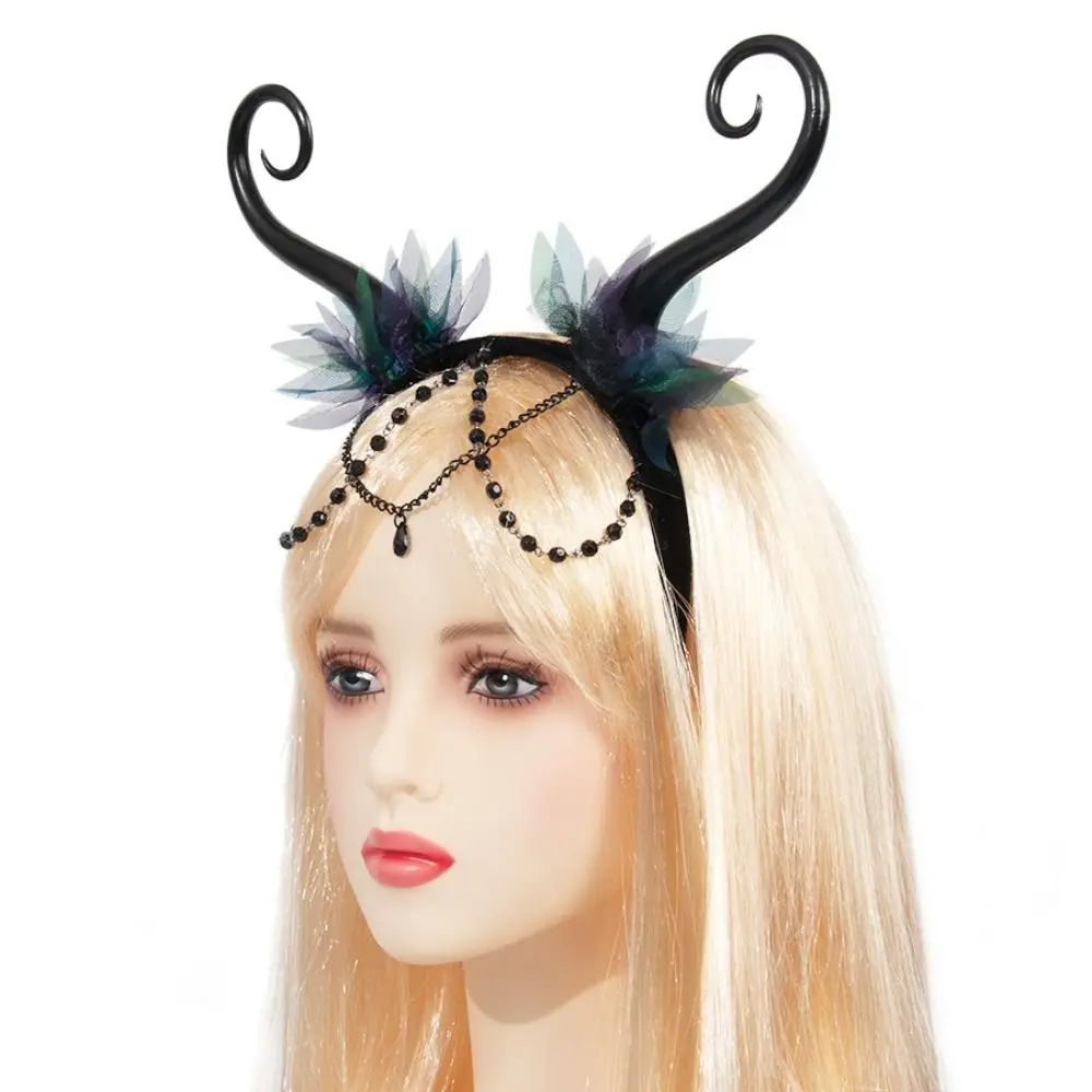

Funny Tassels Elf Headband Gothic Forest Fantasy Halloween Hairband Photography Props Headwear Fairy Hair Hoop Masquerade Party