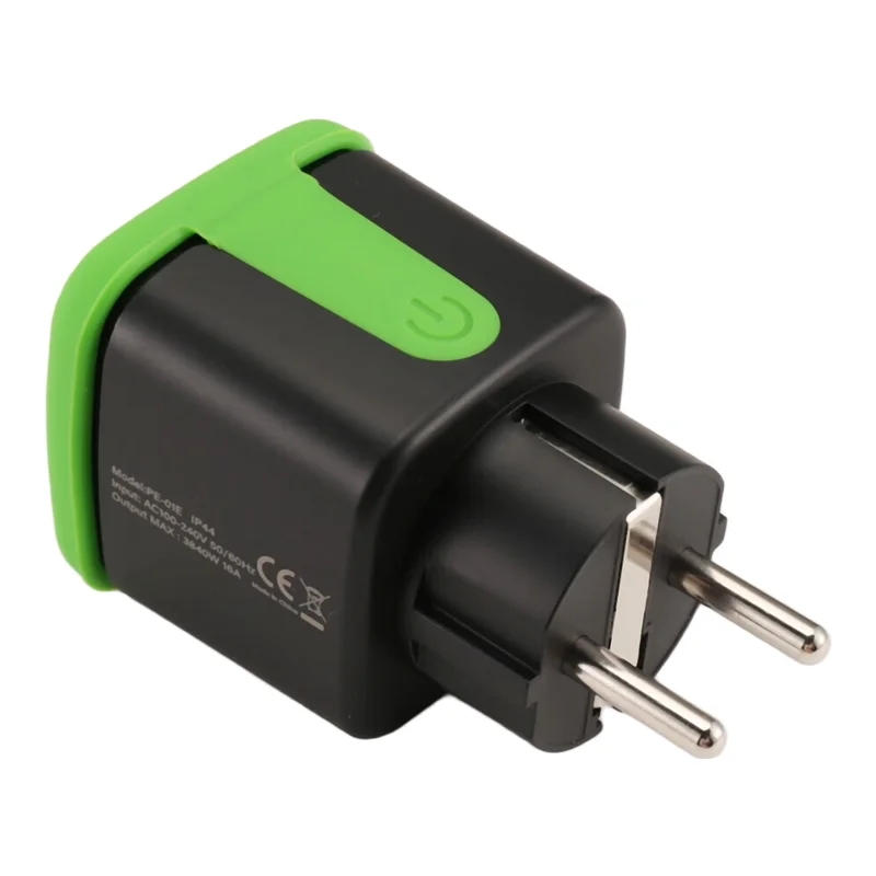 

AF89-1 шт. уличная умная вилка зеленого и черного цвета 16А с функцией монитора мощности, для Tuya Smart Life Alexa EU Plug