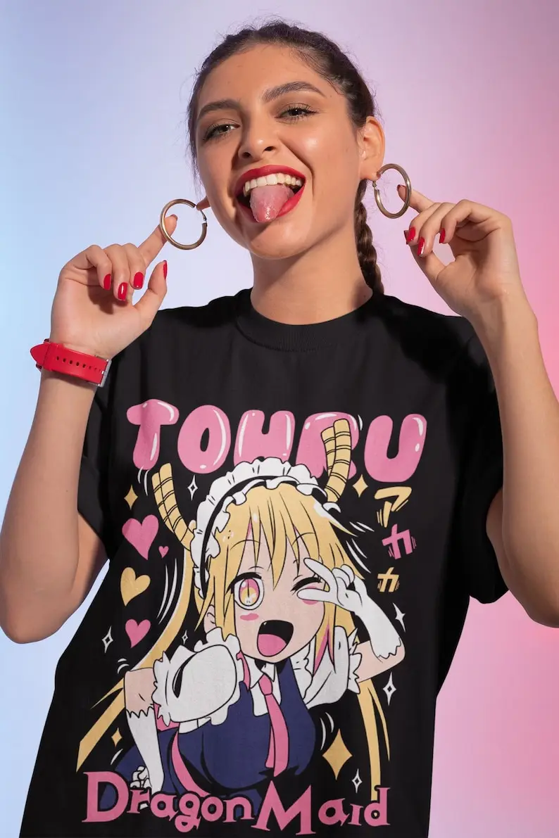 Tohru T-shirt Kobayashi-san Chi no Maid Dragon Girl waifu anime Shirt All Size