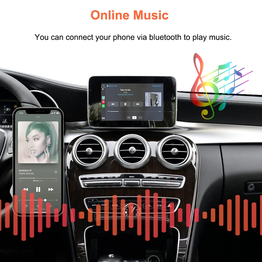 REEIIO Drahtlose Apple Carplay-Schnittstelle Android Auto NTG5.0 System Decoder-Box Modul für Mercedes Benz C/GLC/S Klasse W205 W253 – Detail 11