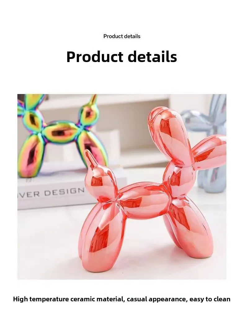 Keramik Ballonhund Skulptur Wohnungsdekoration Raumdekoration Büro-Accessoires Nordische Tier-Dekorative Skulpturen Figuren – Detail 6